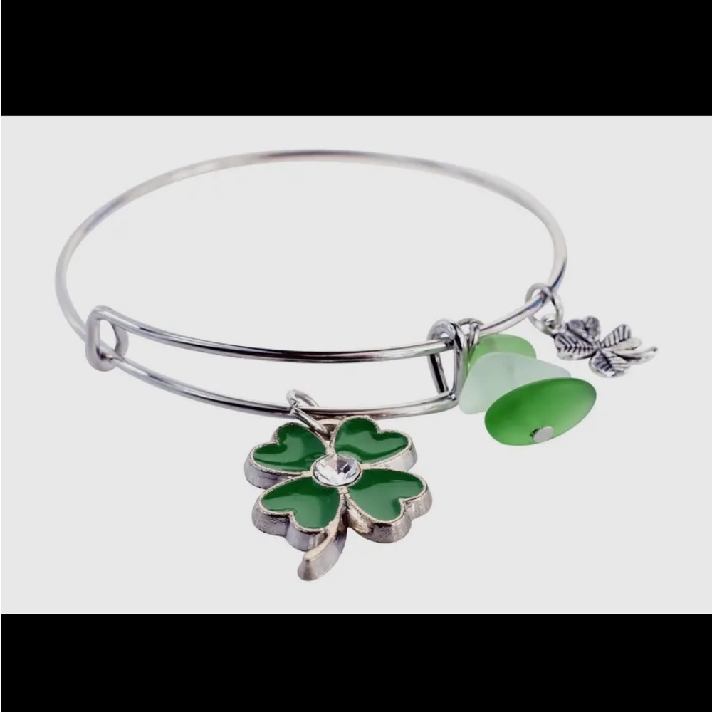 Shamrock bangle bracelet